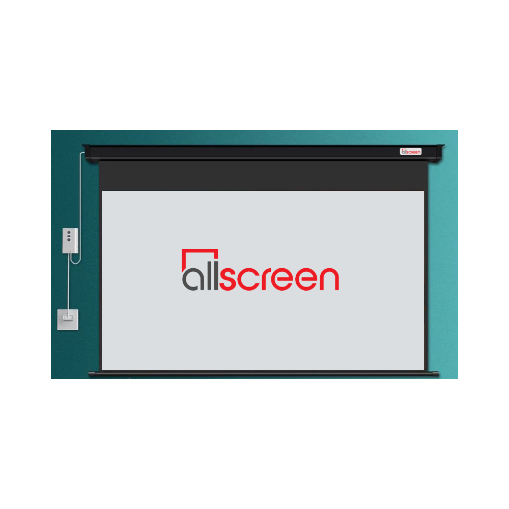 პროექტორის ელექტრო ეკრანი ALLSCREEN ELECTRIC PROJECTION SCREEN 200X200CM HD FABRIC CMP-8080B WITH REMOTE CONTROL 110 inch