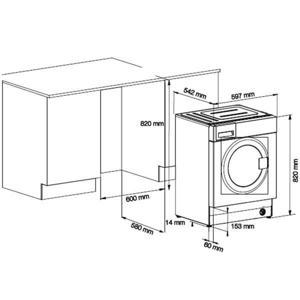 Beko WITV 8712 X0W b100 Nova, 8Kg, 1400Rpm, A+++, Built-in, White