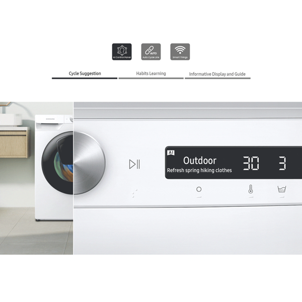 Samsung WW90T554CAT/LD, 9Kg, A, 1400Rpm, Washing Machine, White