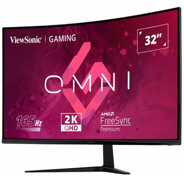 მონიტორი ViewSonic VX3218C-2K, 32", Curved Monitor, QHD, VA, HDMI, DP, Black