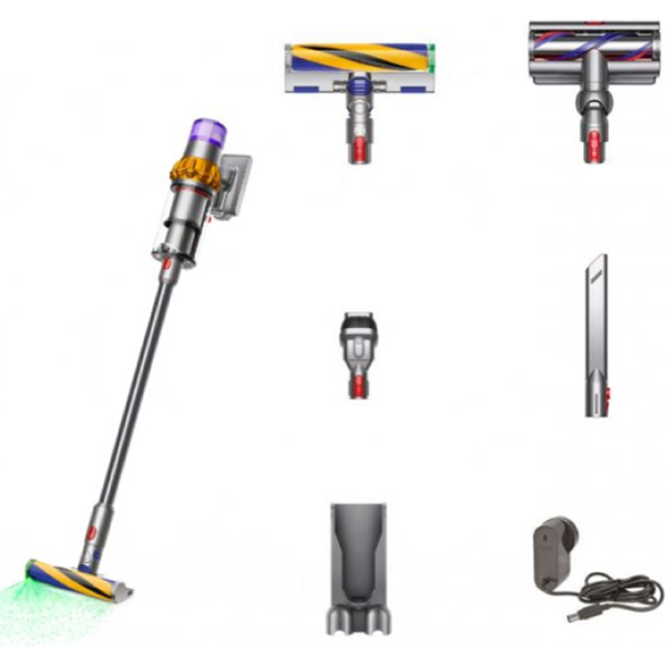 მტვერსასრუტი Dyson SV47 V15 DT, 350W, 0.7L, Vacuum Cleaner, Yellow/Iron