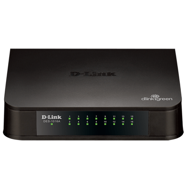 D-Link DES-1016A, 16-Port, Switch, Black