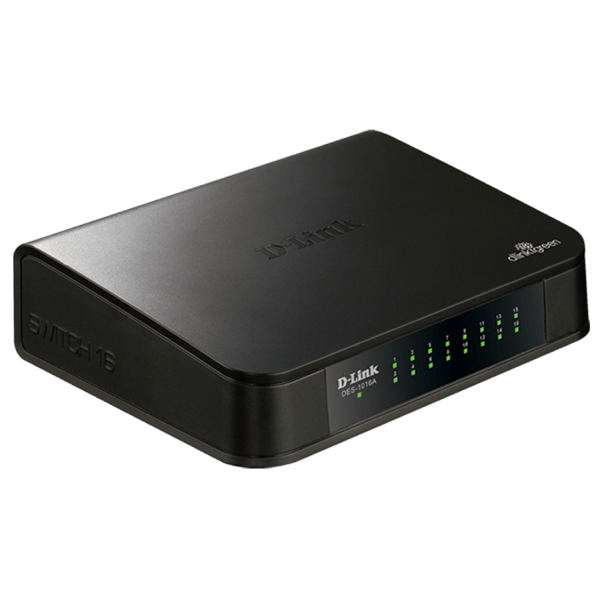 D-Link DES-1016A, 16-Port, Switch, Black