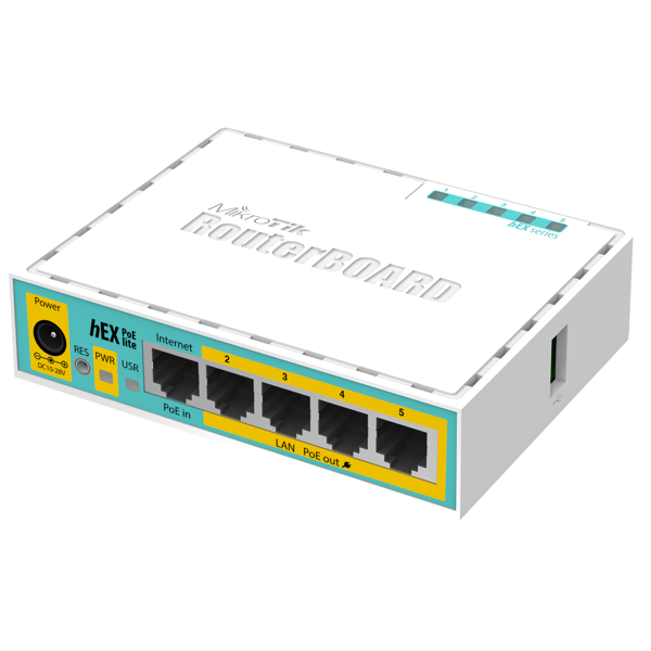 Mikrotik RB750UPr2 hEX PoE lite, Router, White