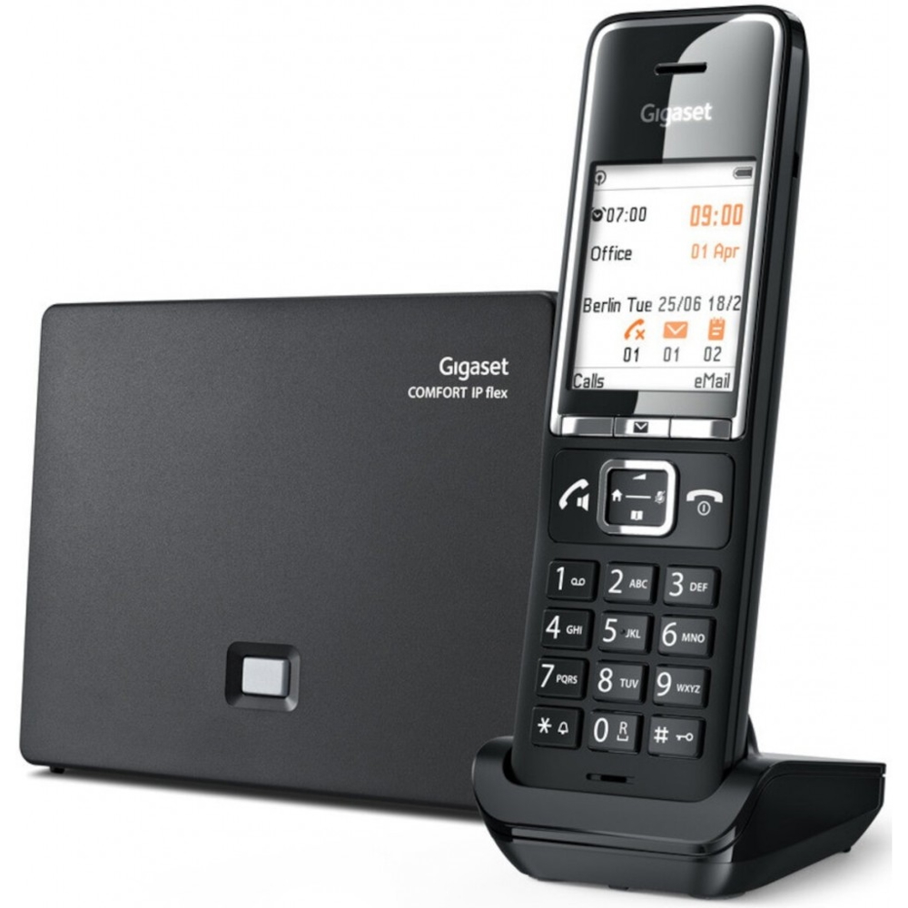 Gigaset S30852-H3011-R604 Comfort 550 IP, Cordless Phone, LAN port, 3.5 mm, Black