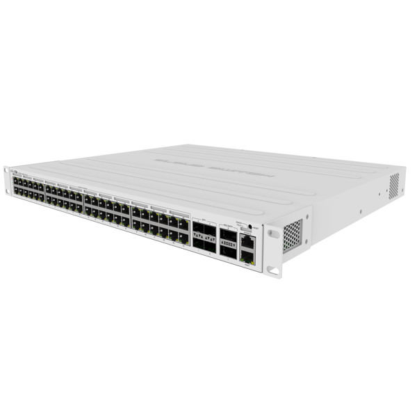 სვიჩი Mikrotik CRS354-48P-4S+2Q+RM, 48-Port Gigabit, PoE+ Switch, White