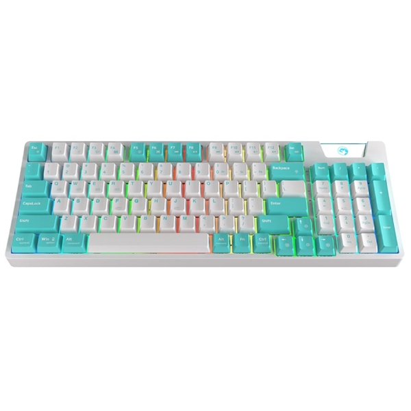 კლავიატურა Marvo KG972W, Wireless, Bluetooth, Gaming Keyboard, White/Blue