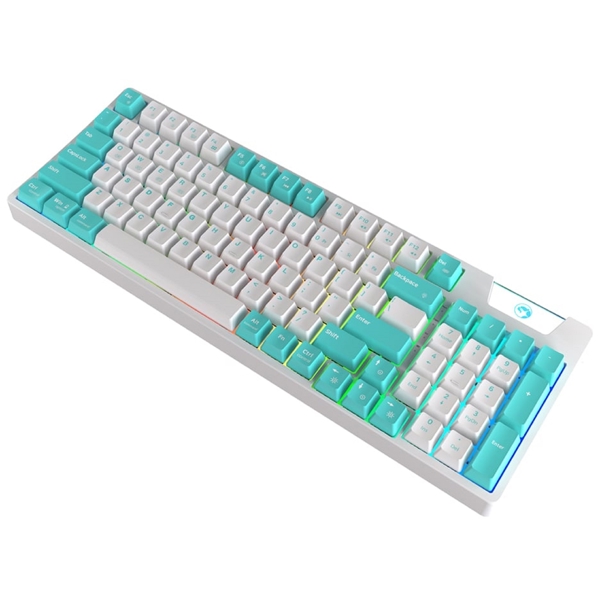 Marvo KG972W, Wireless, Bluetooth, Gaming Keyboard, White/Blue