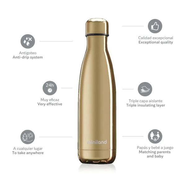 თერმო ბოთლი Miniland 89401, 500ML, Thermo Bottle, Gold