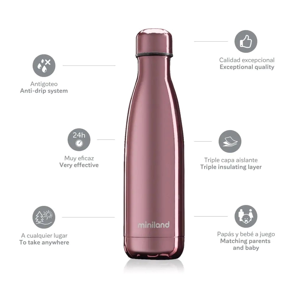 თერმო ბოთლი Miniland 89402, 500ML, Thermo Bottle, Roze