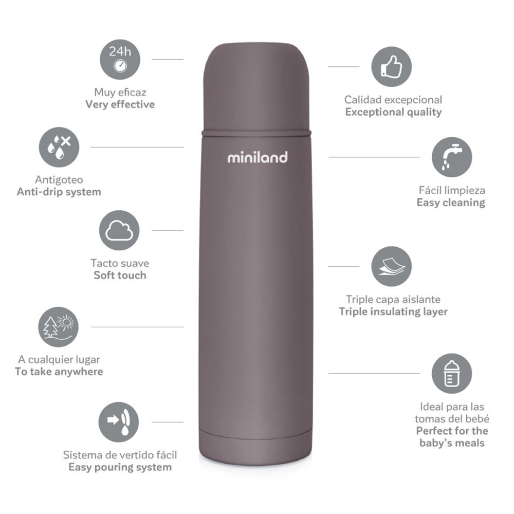 Miniland 89432, 0.5L, Thermos, Mauve