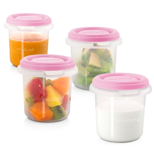 ჰერმეტული კონტეინერი Miniland 89239 Hermisized, Container Set, Roze