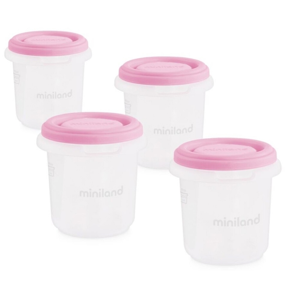 ჰერმეტული კონტეინერი Miniland 89239 Hermisized, Container Set, Roze