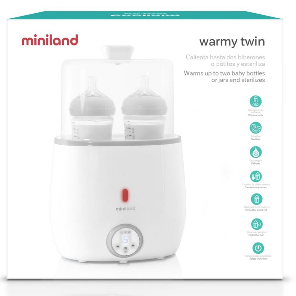 Miniland 89197 Warmy Twin, Bottle Warmer, White	
