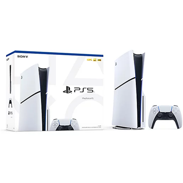 Sony PlayStation 5 Slim, PS5 Console, Disc Version + DualSense, White