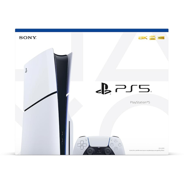 Sony PlayStation 5 Slim, PS5 Console, Disc Version + DualSense, White