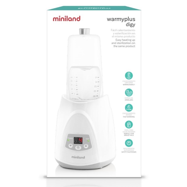 Miniland 89205 Warmyplus Digy, Bottle Warmer, White