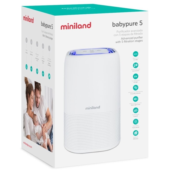 Miniland 89391 BABYPURE 5, 15m², Air Purifier, White