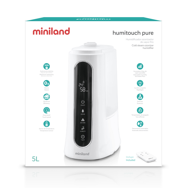 ჰაერის დამატენიანებელი Miniland 89208 Humitouch Pure, 40m², Air Humidifier, White