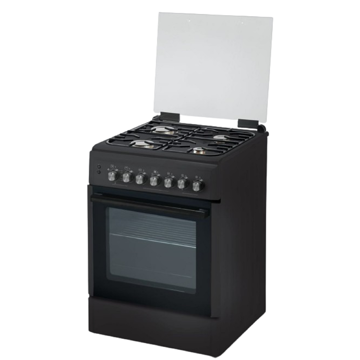 გაზქურა Luxell LF60-SGF40 B, 4 Gas, Oven, Black