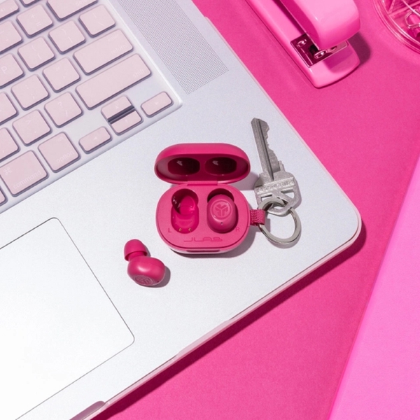 Jlab IEUEBJBMINIRPNK124, Earbuds, Wireless, Bluetooth, IP55, Pink