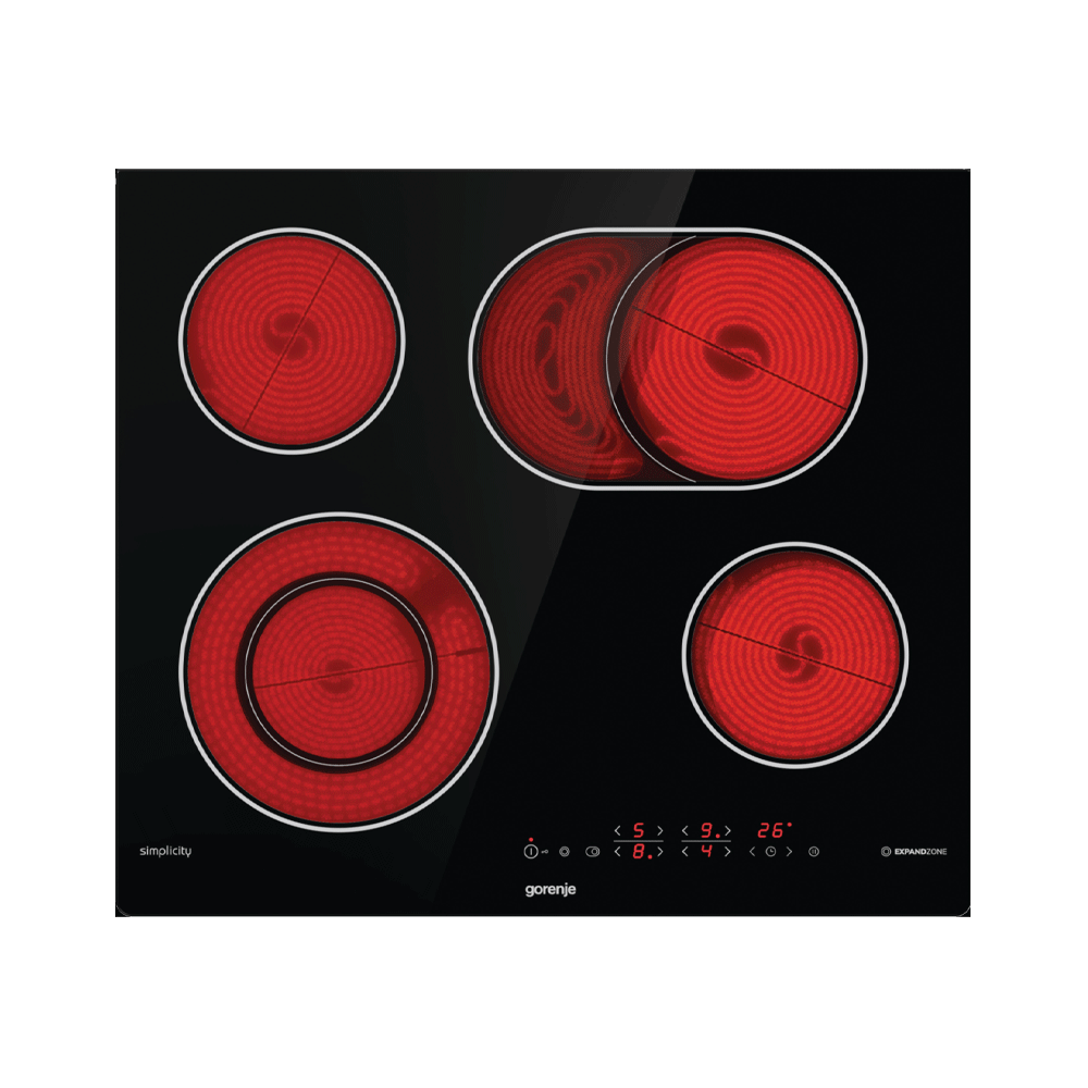 ჩასაშენებელი ელექტრო ქურის ზედაპირი Gorenje ECT643SYB, Built-in electric Cooktop, Black