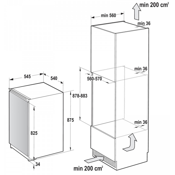 მაცივარი Gorenje RI4092E1, 131L, F, Refrigerator, White