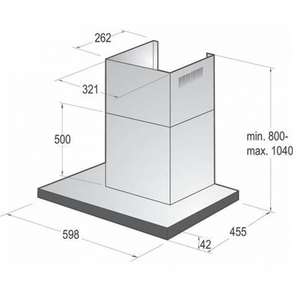 გამწოვი Gorenje WHT6SYW, 650m³/h, White