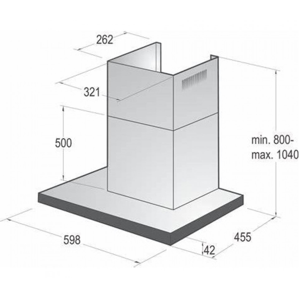 Gorenje WHT6SYB, 650m³/h, Black