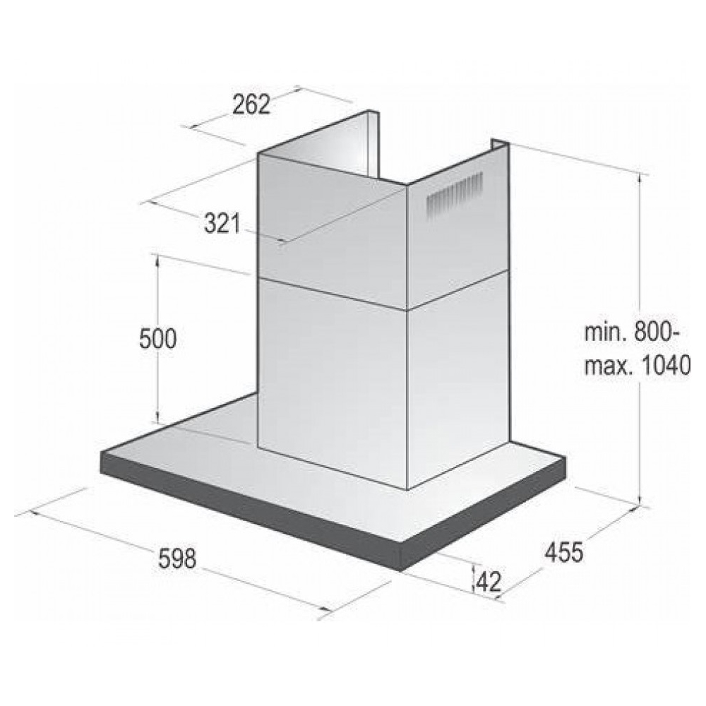 Gorenje WHT6SYB, 650m³/h, Black