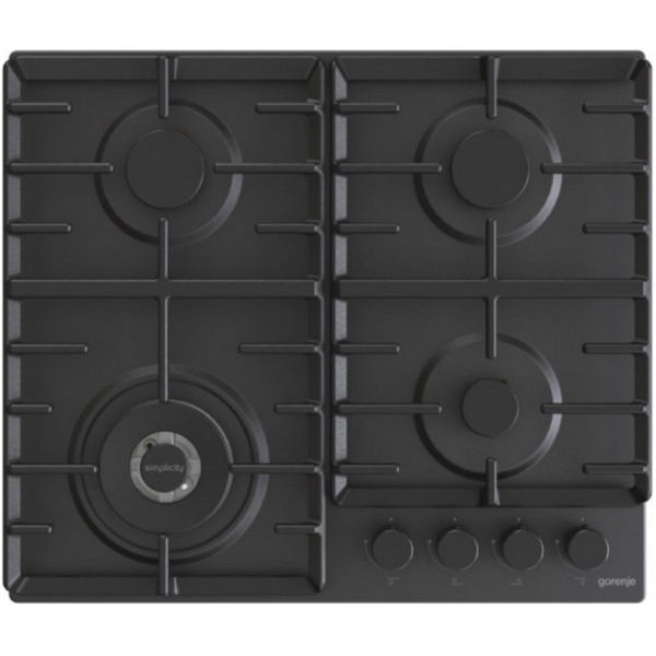 ჩასაშენებელი გაზის ქურის ზედაპირი Gorenje GW642SYB, Built-in Gas Cooktop, Black