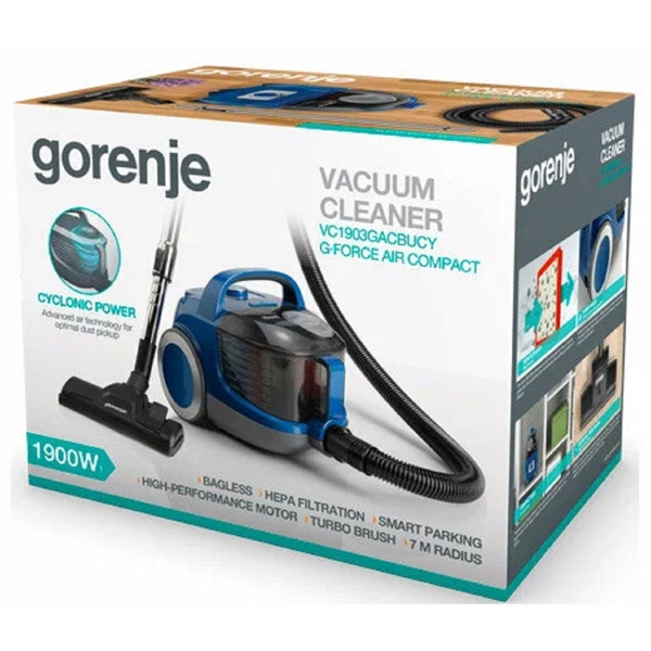 Gorenje VC1903GACBUCY, 1900W, 2.2L, Vacuum Cleaner, Blue