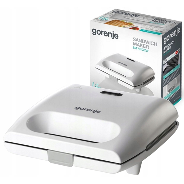 სენდვიჩის აპარატი Gorenje SM701GCW, 700W, Sandwich Maker, White