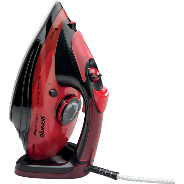 ორთქლის უთო Gorenje SIH2800BF, 2800W, 350ML, Steam Iron, Black/Red