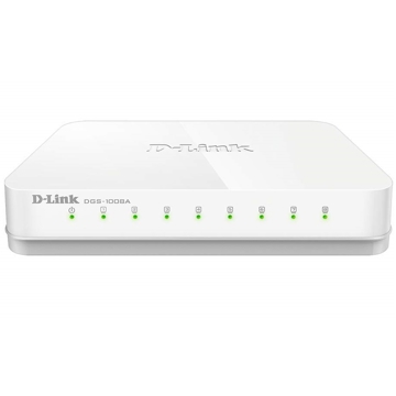 სვიჩი D-Link DGS-1008A/F, 8-Port Gigabit, Switch, White