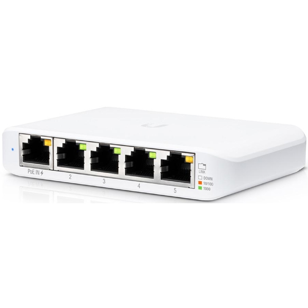 Ubiquiti USW-Flex-Mini, 5-Port Gigabit, PoE+ Switch, White