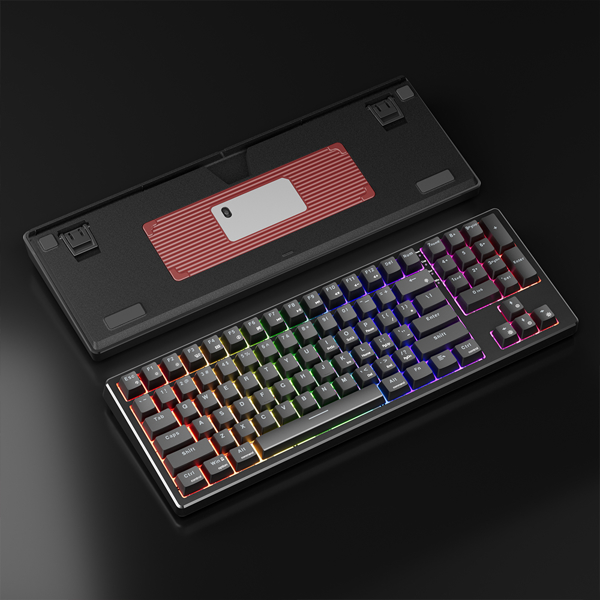 კლავიატურა 1STPlayer GA87(RGB)-BK-RED/SW, Wired, RGB, USB, Gaming Keyboard, Black