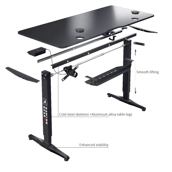 1STPlayer MOTO-E1460-BK, Gaming Desk, Black