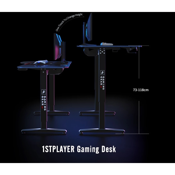 Gaming მაგიდა 1STPlayer MOTO-E1460-BK, Gaming Desk, Black