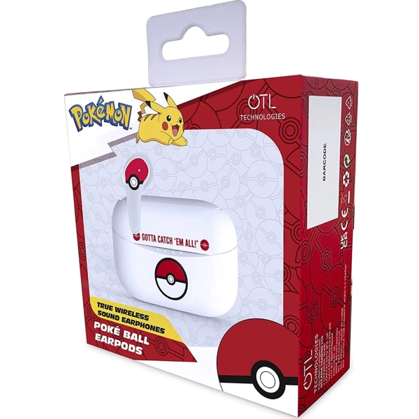 OTL PK0860 Pokemon Poke Ball, Earbuds, Wireless, Bluetooth, White