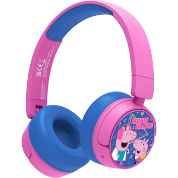 OTL PP0982 Peppa Pig Music Dance Kids, Wireless, Bluetooth, 3.5mm, Pink