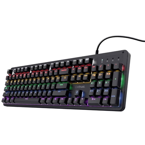 კლავიატურა Trust GXT1863, Wired, RGB, USB, Gaming Keyboard, Black