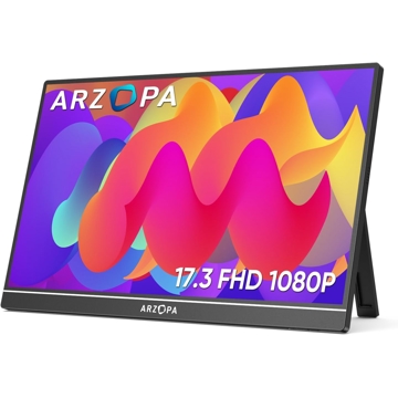 Arzopa A1M, 17.3", Monitor, FHD, IPS, Type-C, Mini HDMI, Black