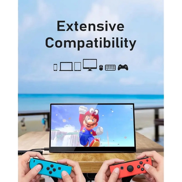 Arzopa E1 Extreme Slim, 14", Monitor, 4K UHD, IPS, Mini HDMI, Type-C, Black