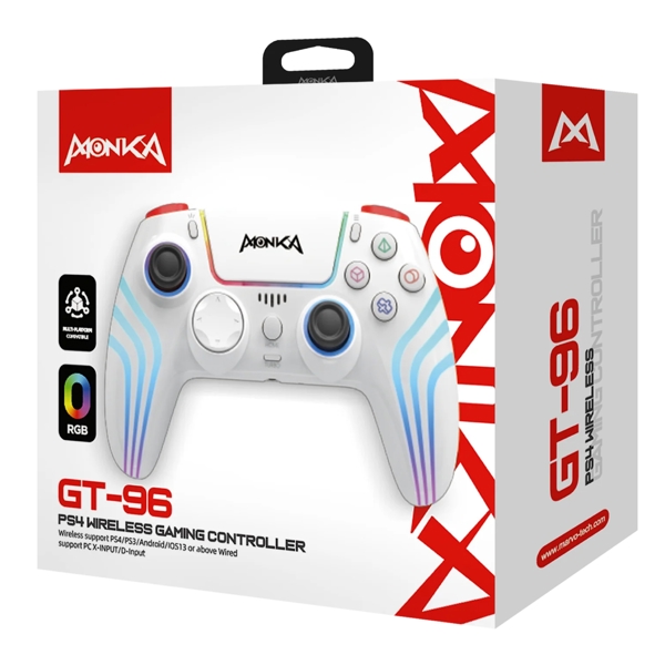 Marvo GT-96, Gaming Controller For PS4/PS3/Windows/IOS/Android, Wireless, USB, White