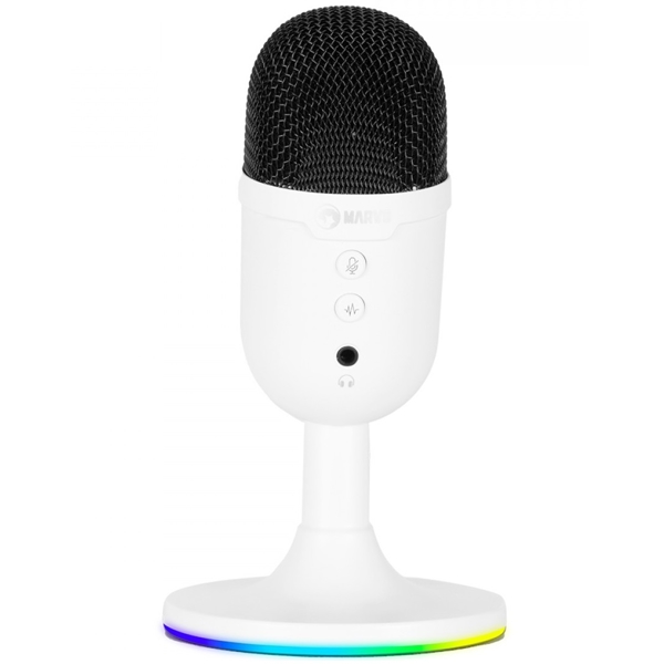 Marvo MIC-06 WH, Microphone, USB, 3.5mm, White