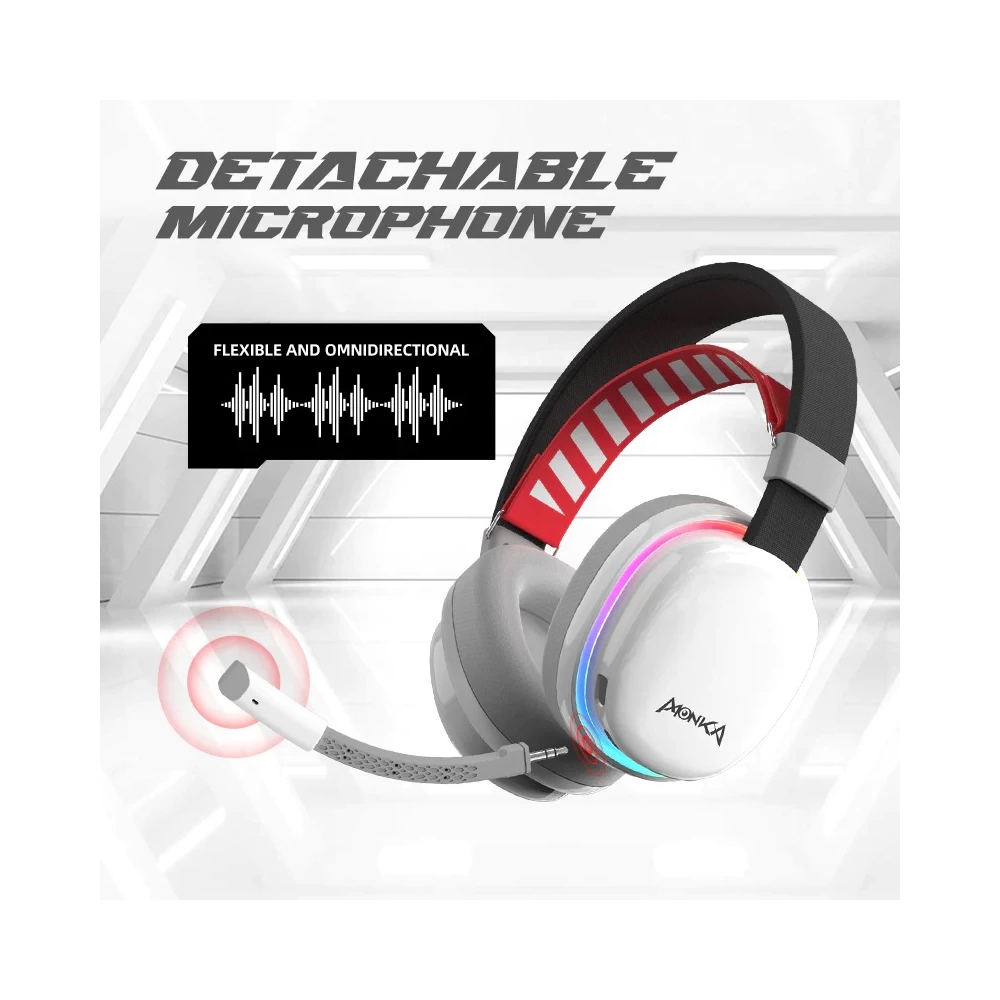 ყურსასმენი Marvo HG9069W Monka Echo, Gaming Headset, Wireless, Bluetooth, Black/White