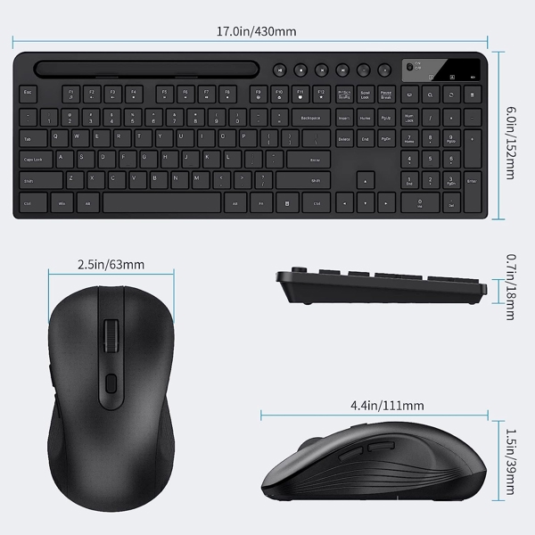 Marvo KC411W, Wireless, USB, Keyboard And Mouse, Black