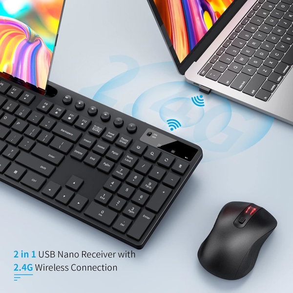 კლავიატურა + მაუსი Marvo KC411W, Wireless, USB, Keyboard And Mouse, Black