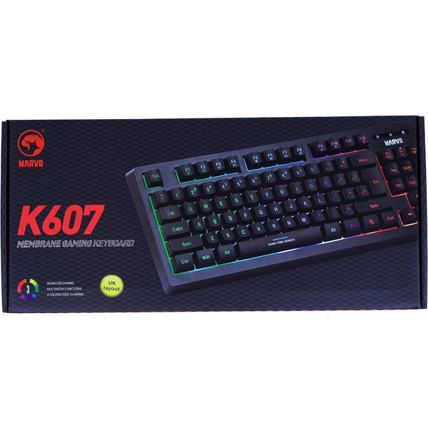 კლავიატურა Marvo K607 Scorpion, Wired, USB, Gaming Keyboard, Black